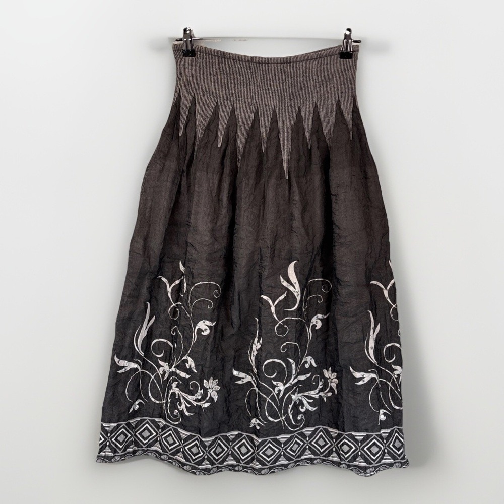 Lapis Anthropologie Black Skirt OS Embellished Dark Fairy Grunge Whimsigoth Midi